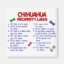 CHIHUAHUA Property Laws 2 Fridge Magnets