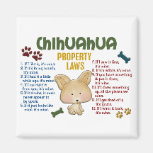 Chihuahua Property Laws 4 Refrigerator Magnets