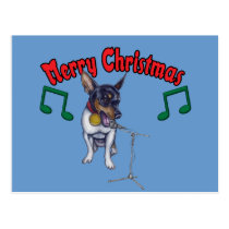 Chihuahua Sings Merry Christmas postcards