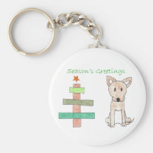Chihuahua Stick Tree Keychain