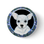 Chihuahua White Pup Floral buttons