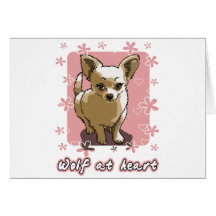 chihuahua wolf at heart grußkarte
