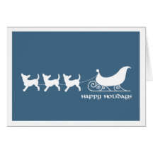 Chihuahuas Pulling Santa's Sleigh Cards