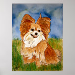 chihuawa 2 watercolor painting poster print art