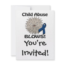 Child Abuse Blows Awareness Design Invitations