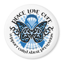 Child Abuse Prevention Butterfly Tribal Refrigerator Magnets