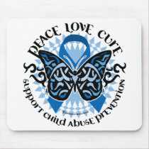 Child Abuse Prevention Butterfly Tribal Mouse Pad