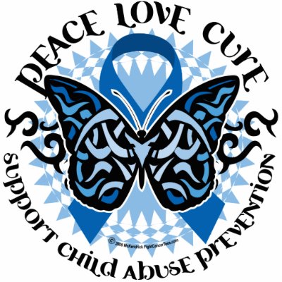 Child Abuse Prevention Butterfly Tribal Photo Cut Outs by fightcancertees