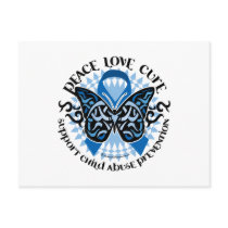 Child Abuse Prevention Butterfly Tribal Postcard