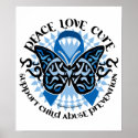 Child Abuse Prevention Butterfly Tribal posters