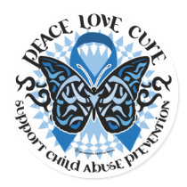 Child Abuse Prevention Butterfly Tribal Sticker