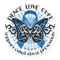 Child Abuse Prevention Butterfly Tribal stickers