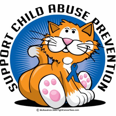 Child Abuse Prevention Cat Acrylic Cut Outs by fightcancertees
