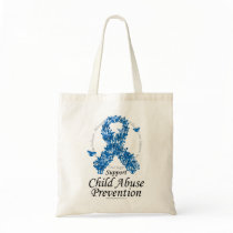 Child Abuse Ribbon of Butterflies Tote Bag