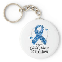 Child Abuse Ribbon of Butterflies Keychain