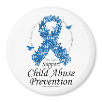 Child Abuse Ribbon of Butterflies Refrigerator Magnet