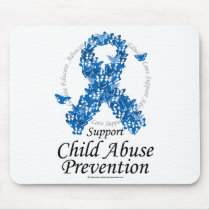 Child Abuse Ribbon of Butterflies Mousepads