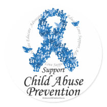Child Abuse Ribbon of Butterflies Sticker