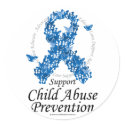 Child Abuse Ribbon of Butterflies stickers