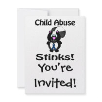 Child Abuse Stinks Skunk Awareness Design Custom Invites