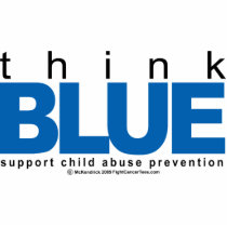 Child Abuse THINK Blue Photo Cutouts