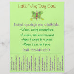 Child care flyer / day care flyer w/ tear-off info