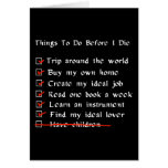 Child-Free Checklist cards