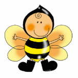 Child in a bee costume photo sculptures