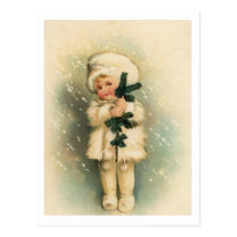 Child in a Snowstorm Card Postcard