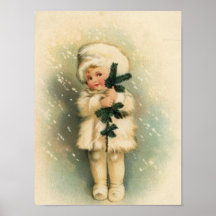 Child in a Snowstorm Card Posters