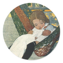 Child in Hammock with Doll; Jessie Willcox Smith Sticker
