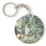 Child in Rose Garden, Berthe Morisot Fine Art keychains