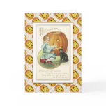 Child is carving a pumpkin cards