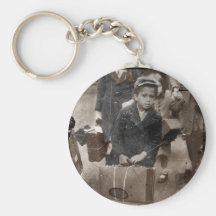 Child Lugging a Suitcase Keychain