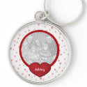 Child Photo Template Hearts Personalised Keychain