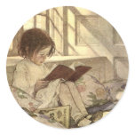 Child Reading a Book by Jessie Willcox Smith stickers