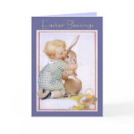 'Child With His Bunny' Easter Card