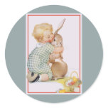 Child with Rabbit Sticker