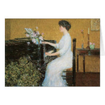 Childe Hassam - At the piano Greeting Card