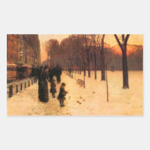 Childe Hassam - Boston in everyday twilight Rectangular Sticker