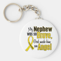 Childhood Cancer ANGEL 1 Nephew Key Chains