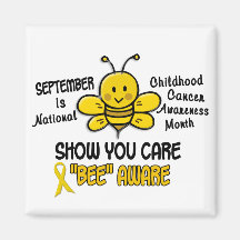 Childhood Cancer Awareness Month Bee 1.1 Fridge Magnet