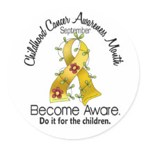 Childhood Cancer Awareness Month Flower Ribbon 2