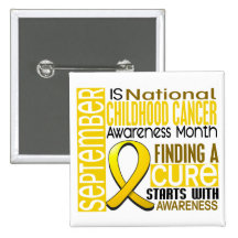 Childhood Cancer Awareness Month Ribbon I2 1.5 Pinback Buttons