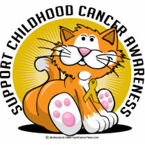 Childhood Cancer Cat Acrylic Cut Out