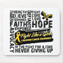 Childhood Cancer Collage - Fight Like a Girl Mouse Pads