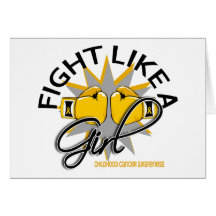Childhood Cancer Fight Like A Girl 12.3 Greeting Card