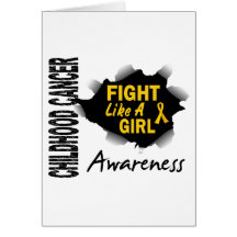 Childhood Cancer Fight Like A Girl 14.3 Greeting Cards