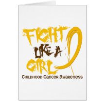 Childhood Cancer Fight Like A Girl 5.3 Greeting Card