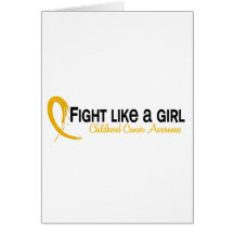 Childhood Cancer Fight Like A Girl 6.3 Greeting Cards